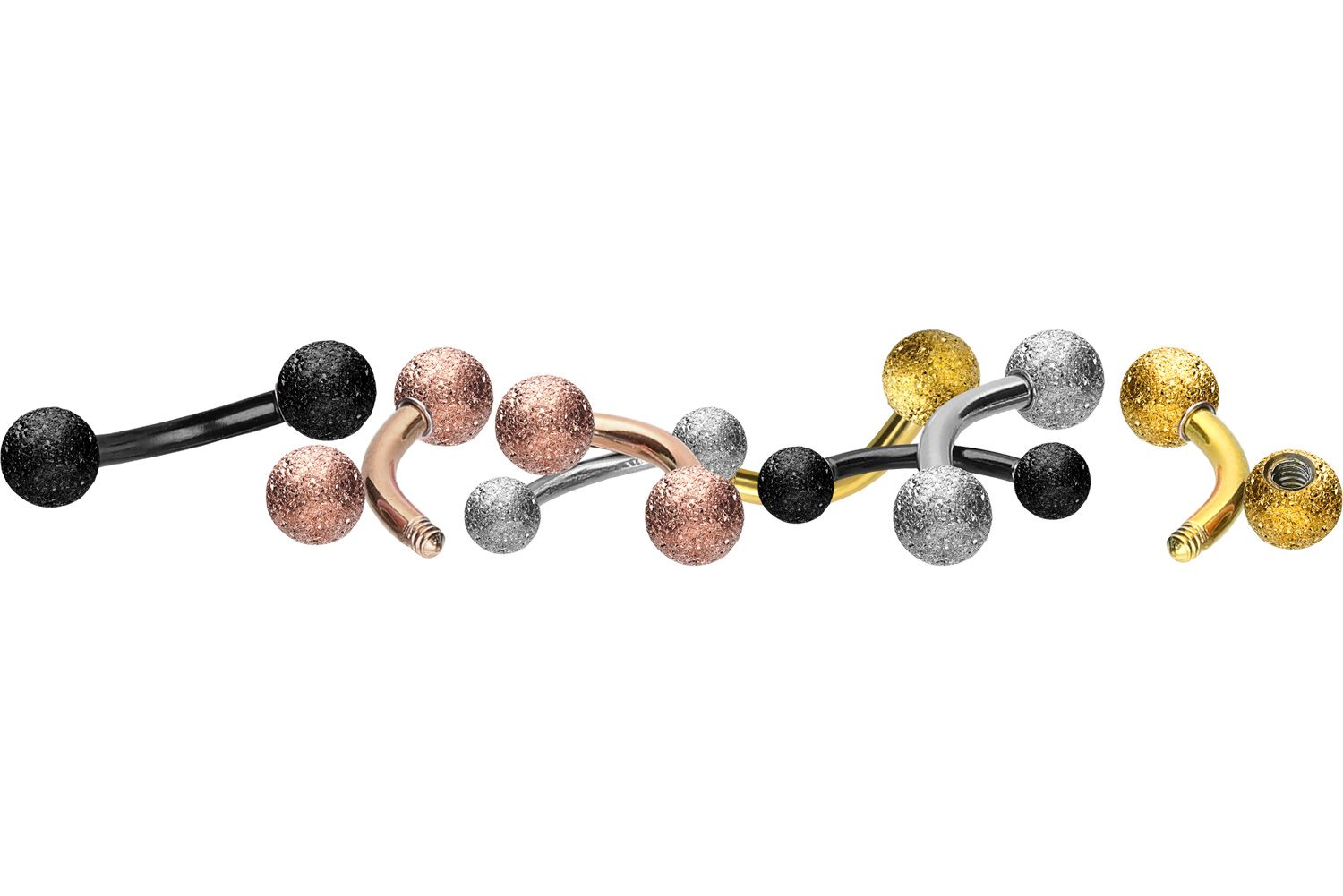 Surgical steel banana DIAMOND LOOK PIERCINGLINE